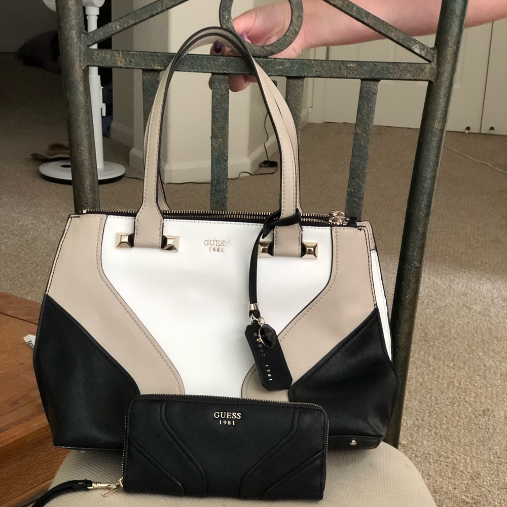 Guess satchel and wallet